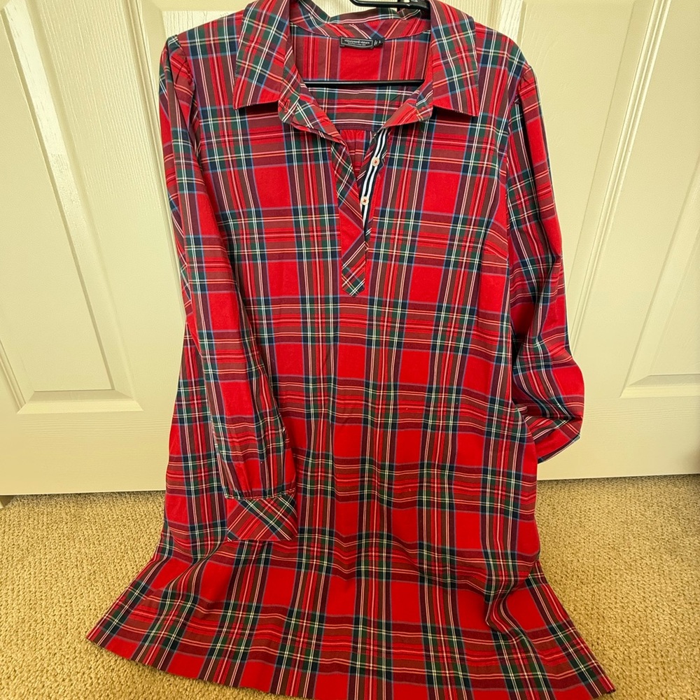 Vineyard Vines Red Plaid Dress
